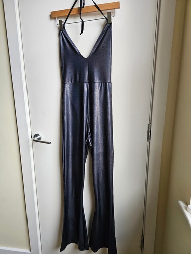 Dark blue shiny rainbow - , halter