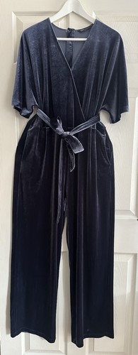 Velvet jumpsuit navy - m&s,
