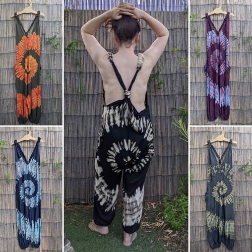 Tie dye dungarees one - , piece
